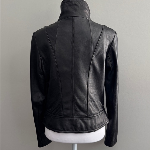 Michael Kors Black Moto Leather Jacket size S - Picture 9 of 13